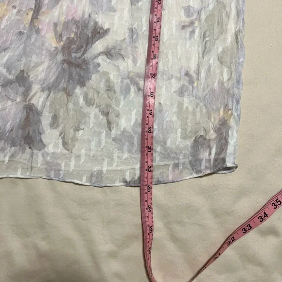Elegant White Silk Floral Blouse Rebecca Taylor. - Picture 7 of 8